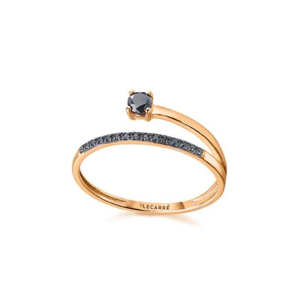 Anello Le Carrè Oro e Diamanti Neri
