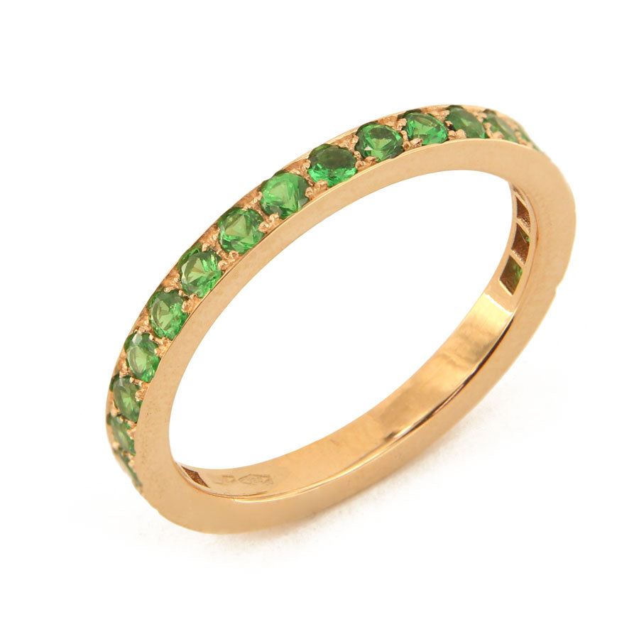 Anello riviere in oro rosa con zavoriti