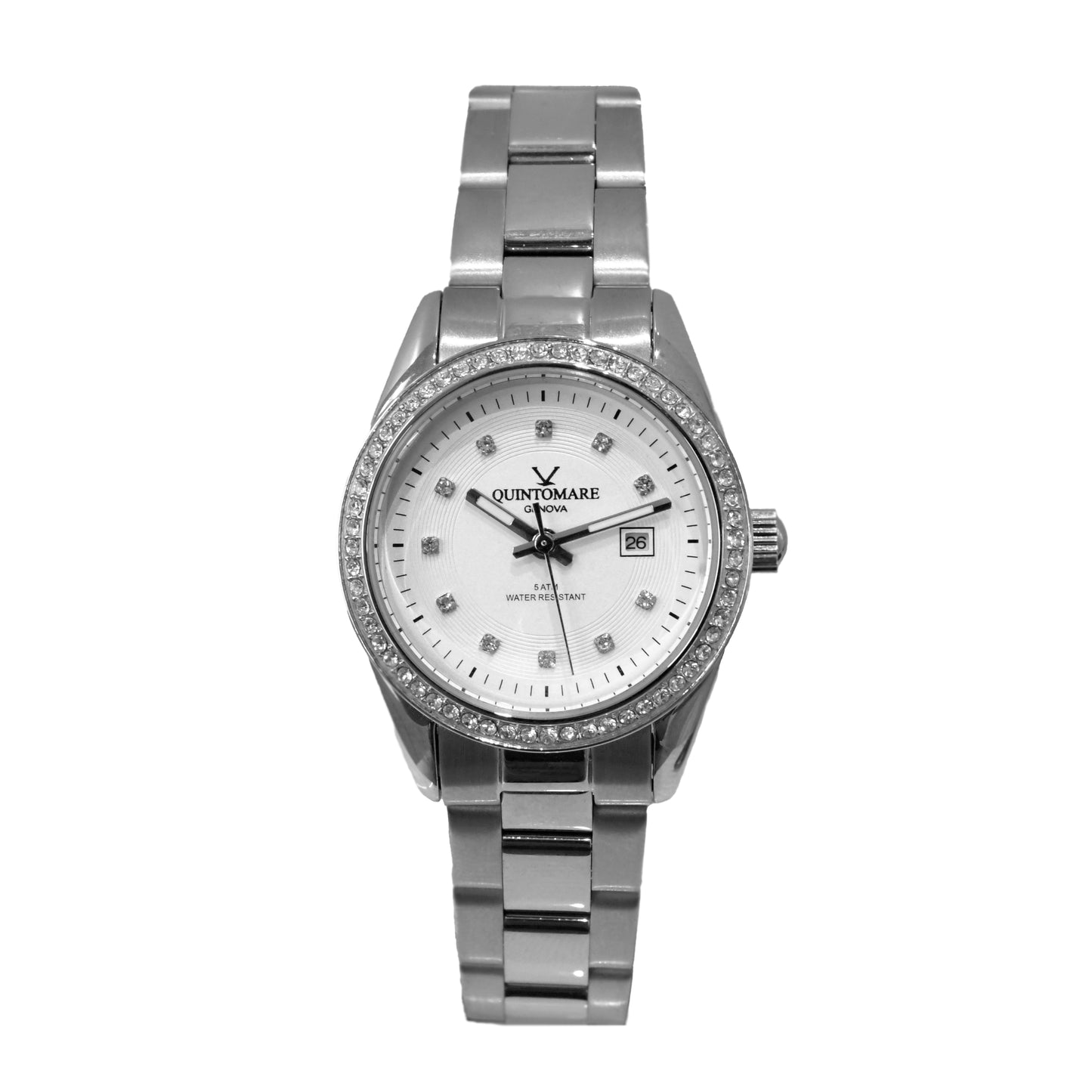 Orologio QuintoMare Datejoy White & Crystal