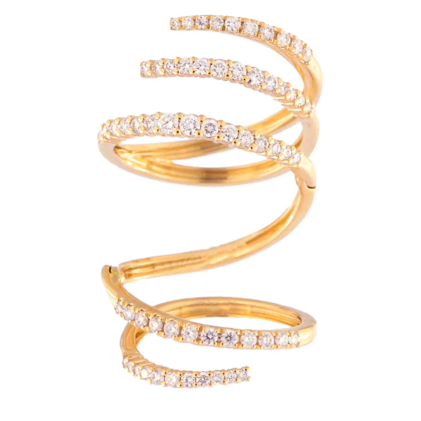 Anello a Spirale in Oro Rosa con Diamanti