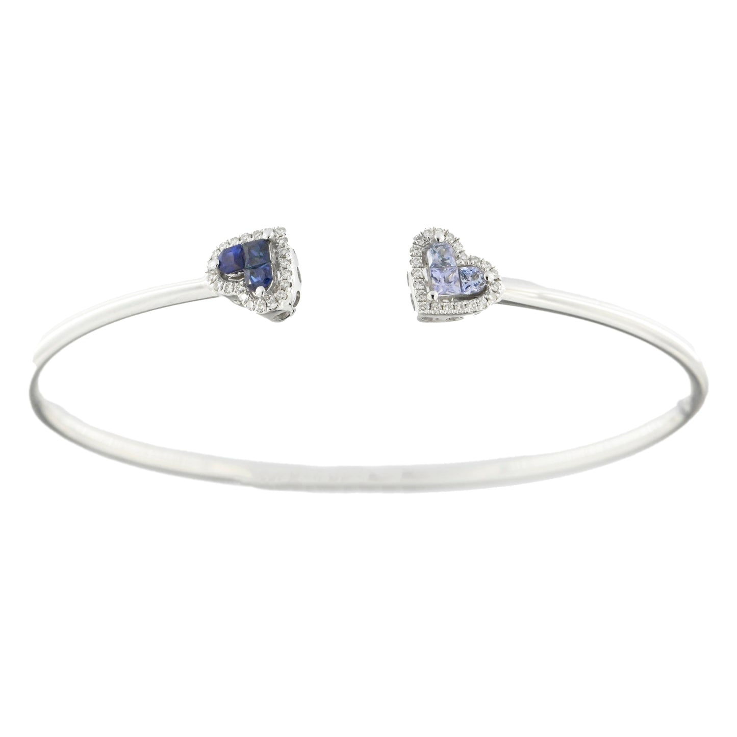 Bracciale Face to Face Cuori con Zaffiri e Diamanti Naturali