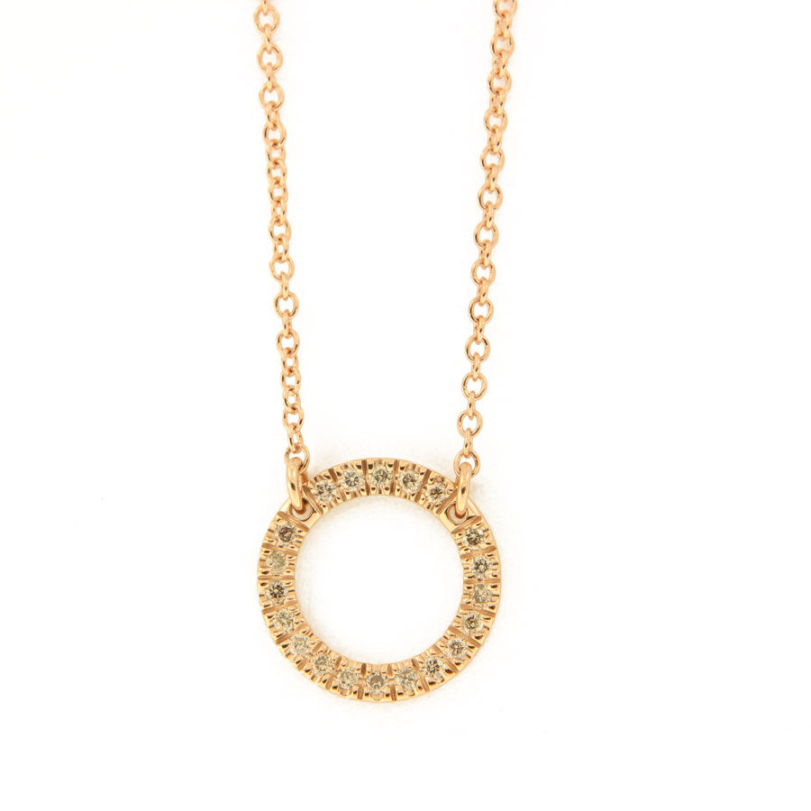 Collana in Oro a Cerchio con Diamanti Brown