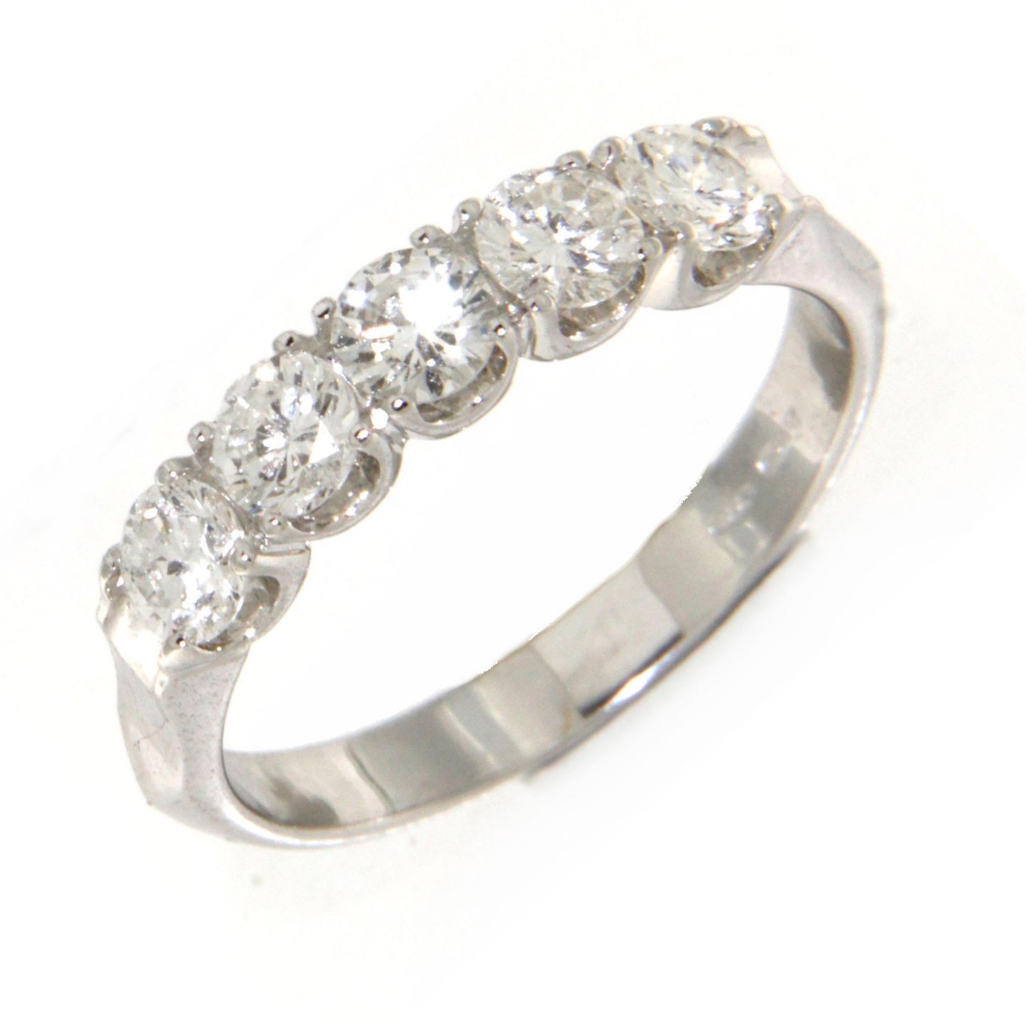 Anello Riviére in Oro Bianco e Diamanti Naturali