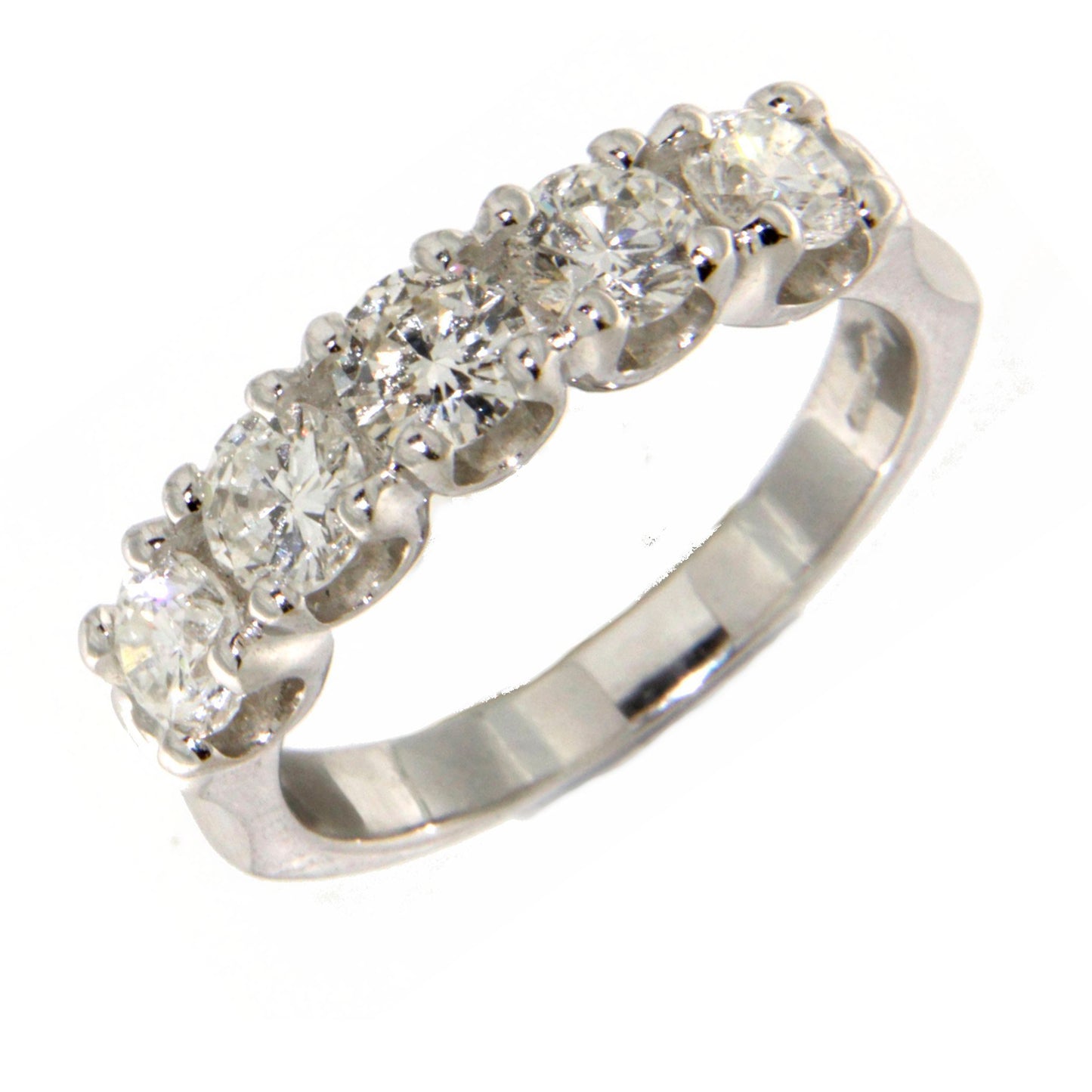 Anello Riviére in Oro Bianco e Diamanti Naturali