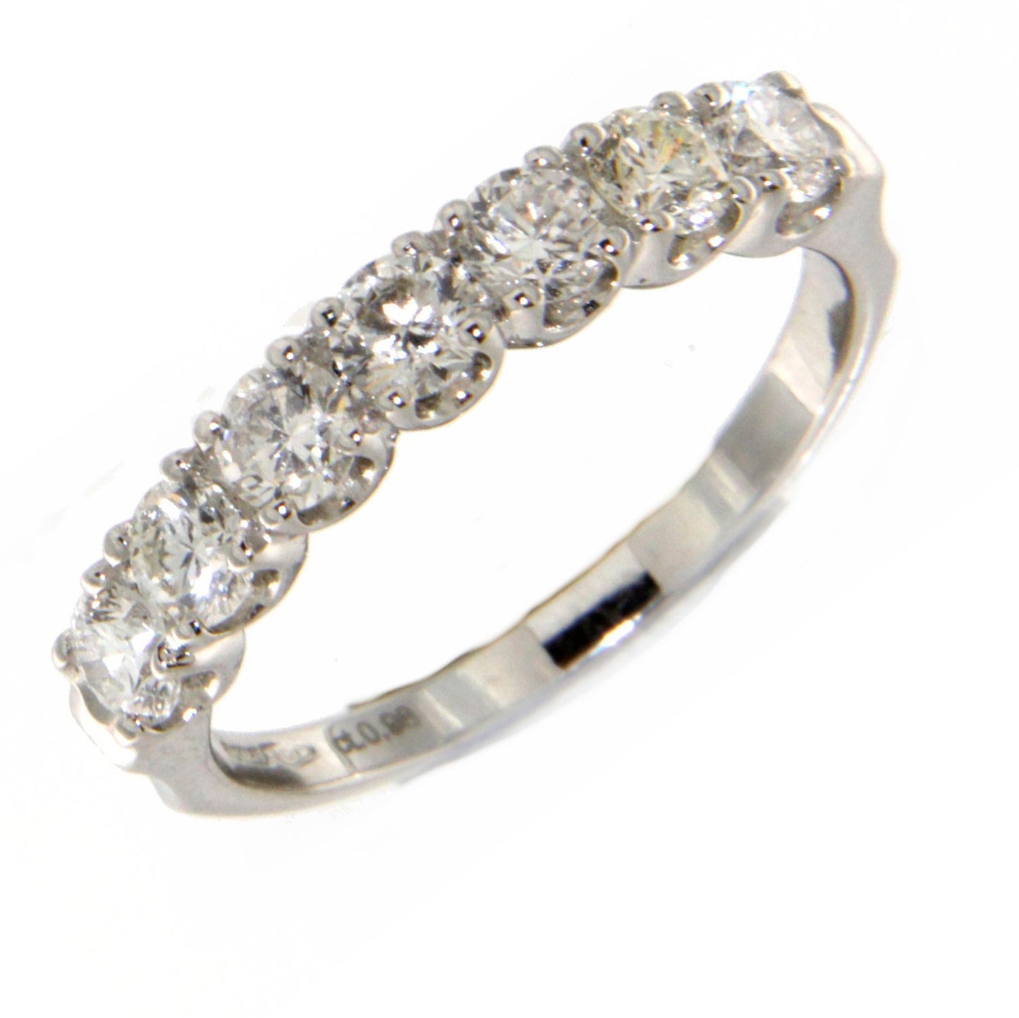 Anello Riviére in Oro Bianco e Diamanti Naturali