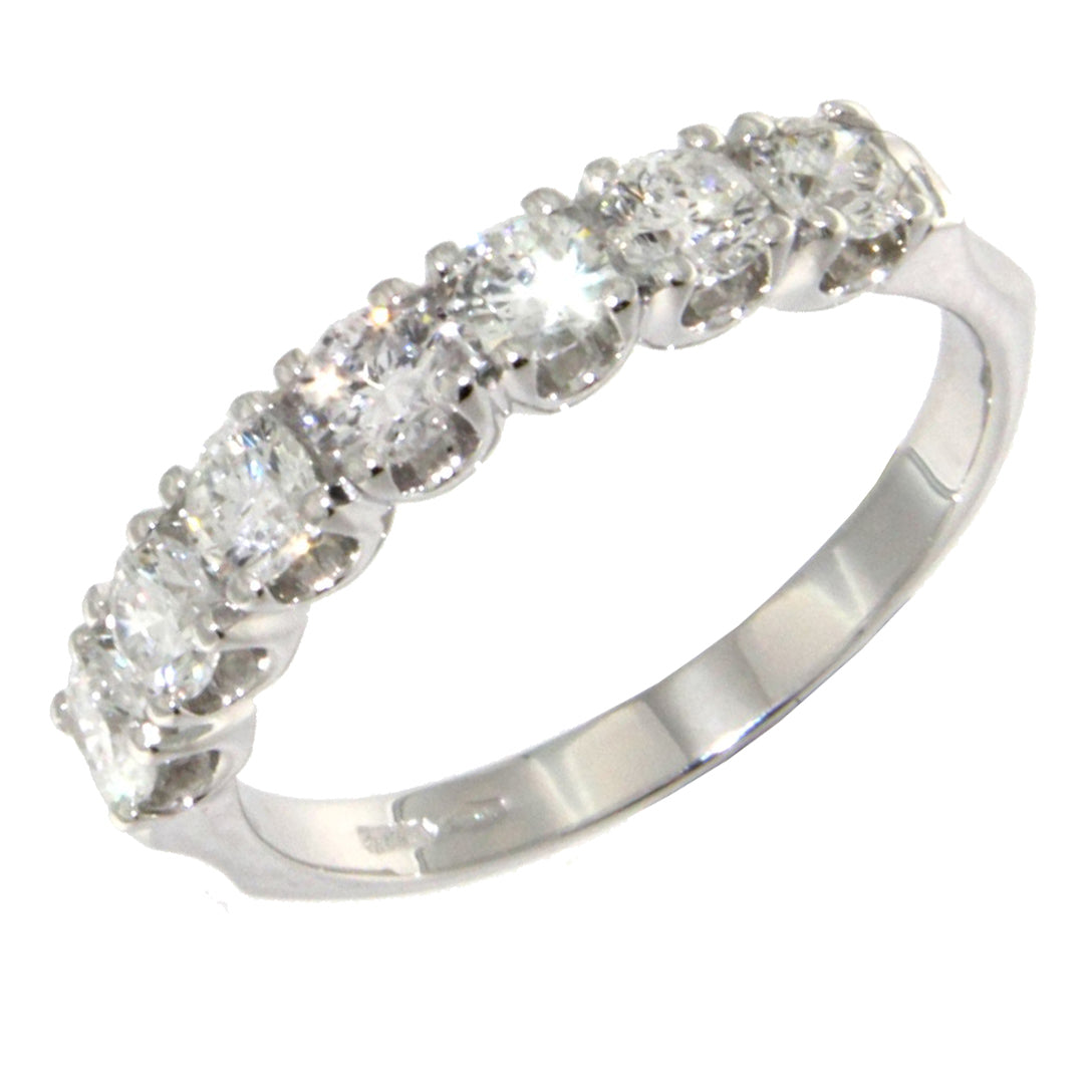 Anello Riviére in Oro Bianco e Diamanti Naturali