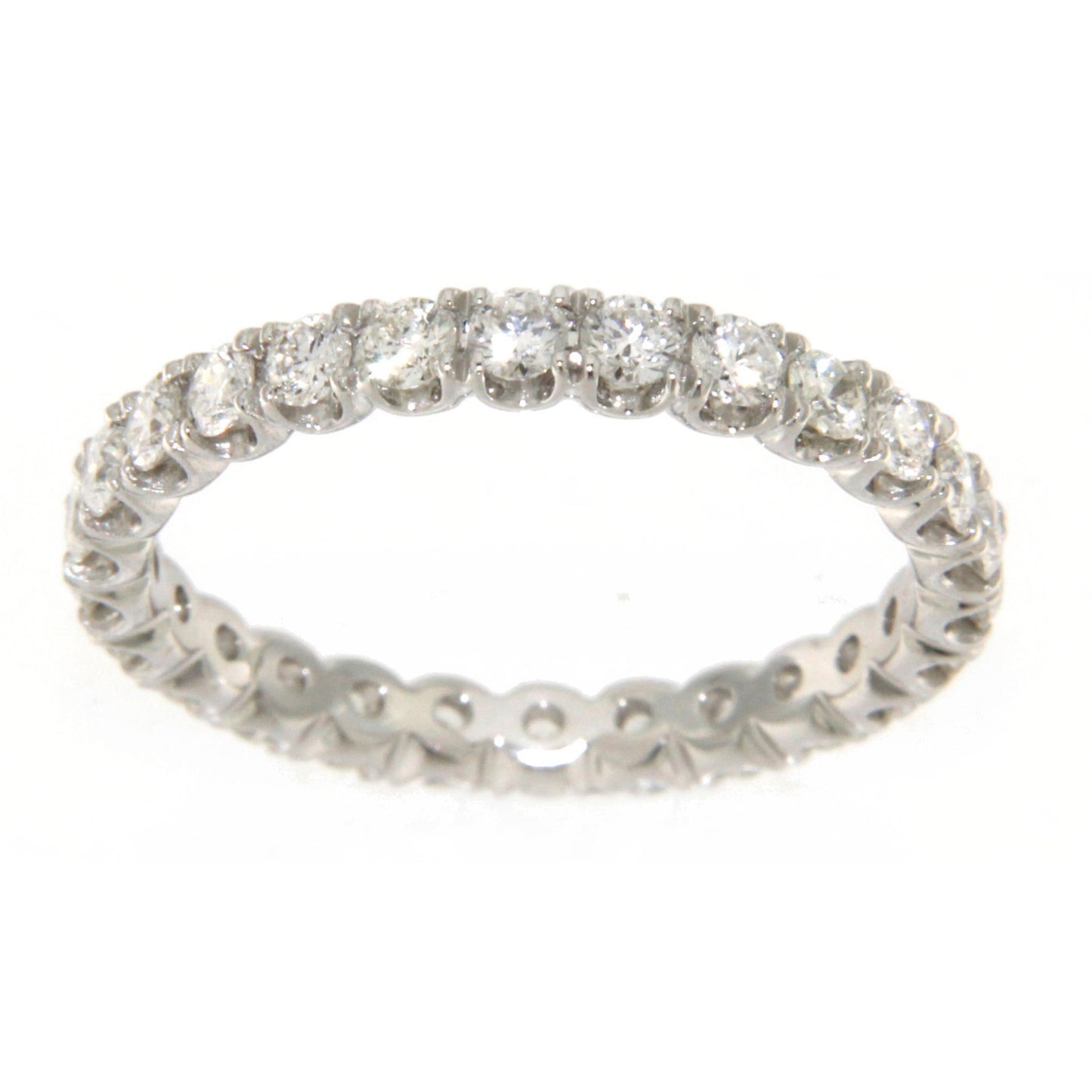 Anello Eternity in Oro Bianco e Diamanti Naturali