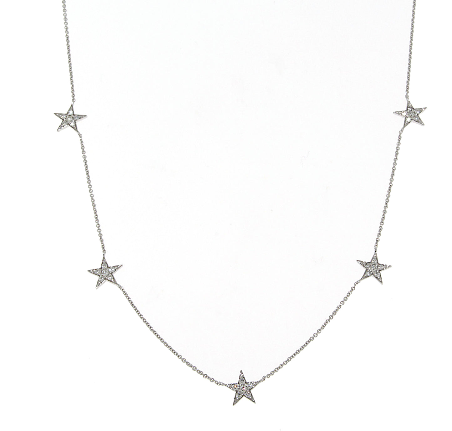 Collana a Stelle in Oro Bianco e Diamanti