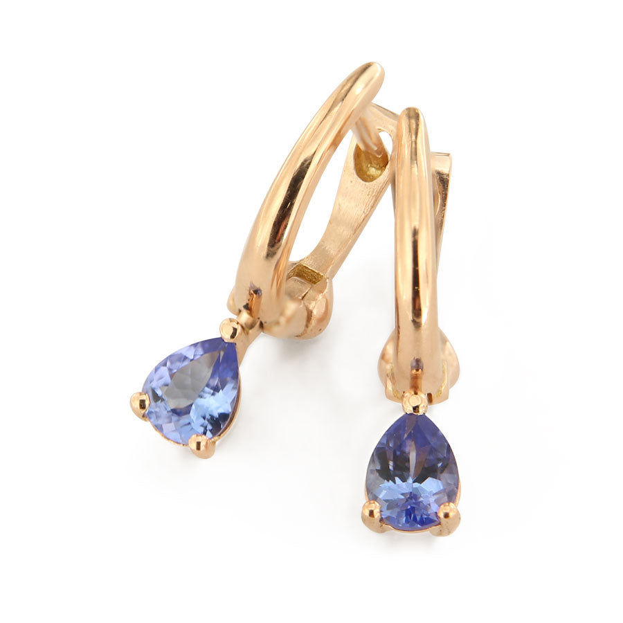 Orecchini a Cerchio in Oro Rosa con Tanzanite