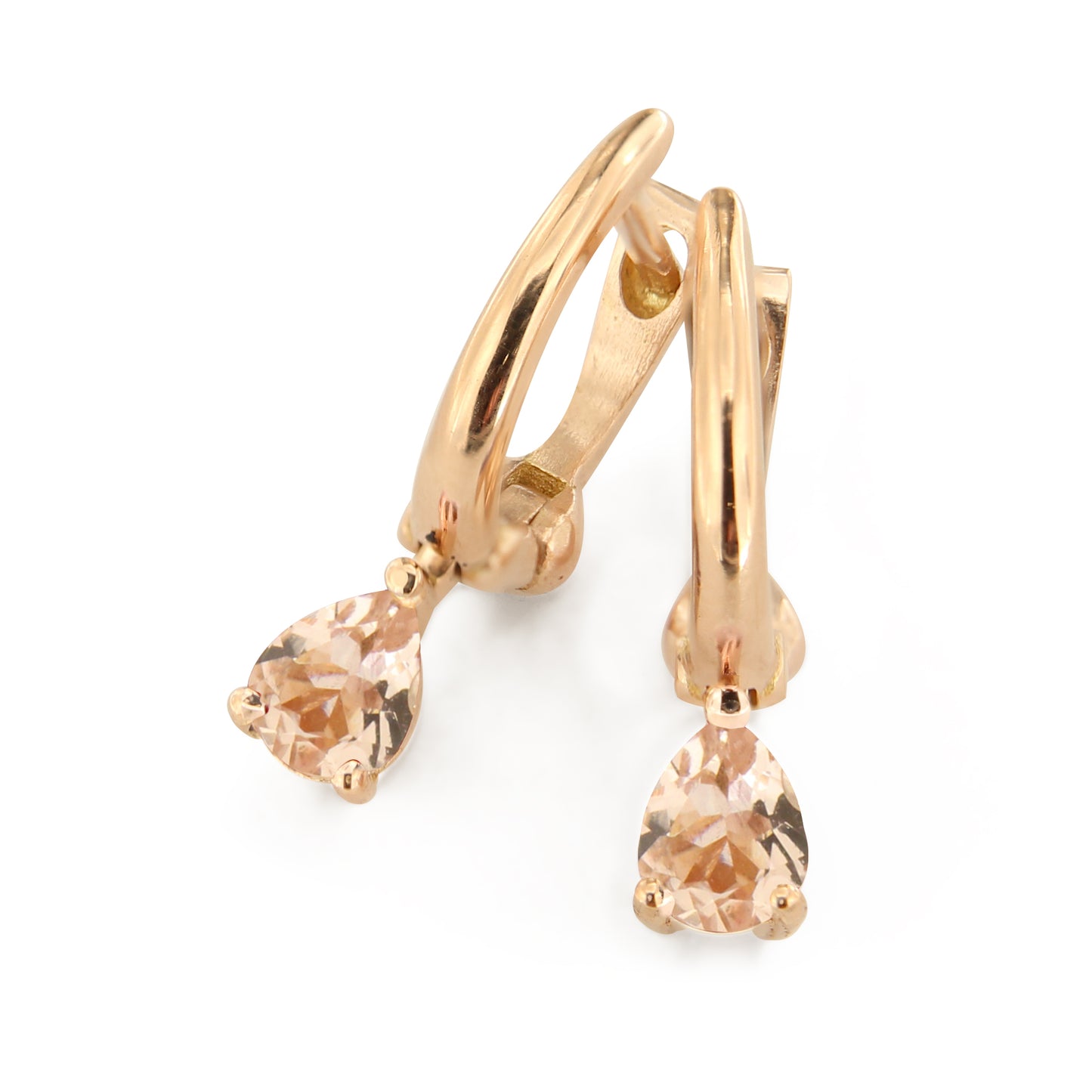Orecchini a Cerchio in Oro Rosa con Morganite
