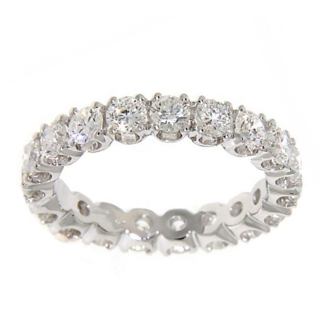 Anello Eternity in Oro Bianco e Diamanti Naturali