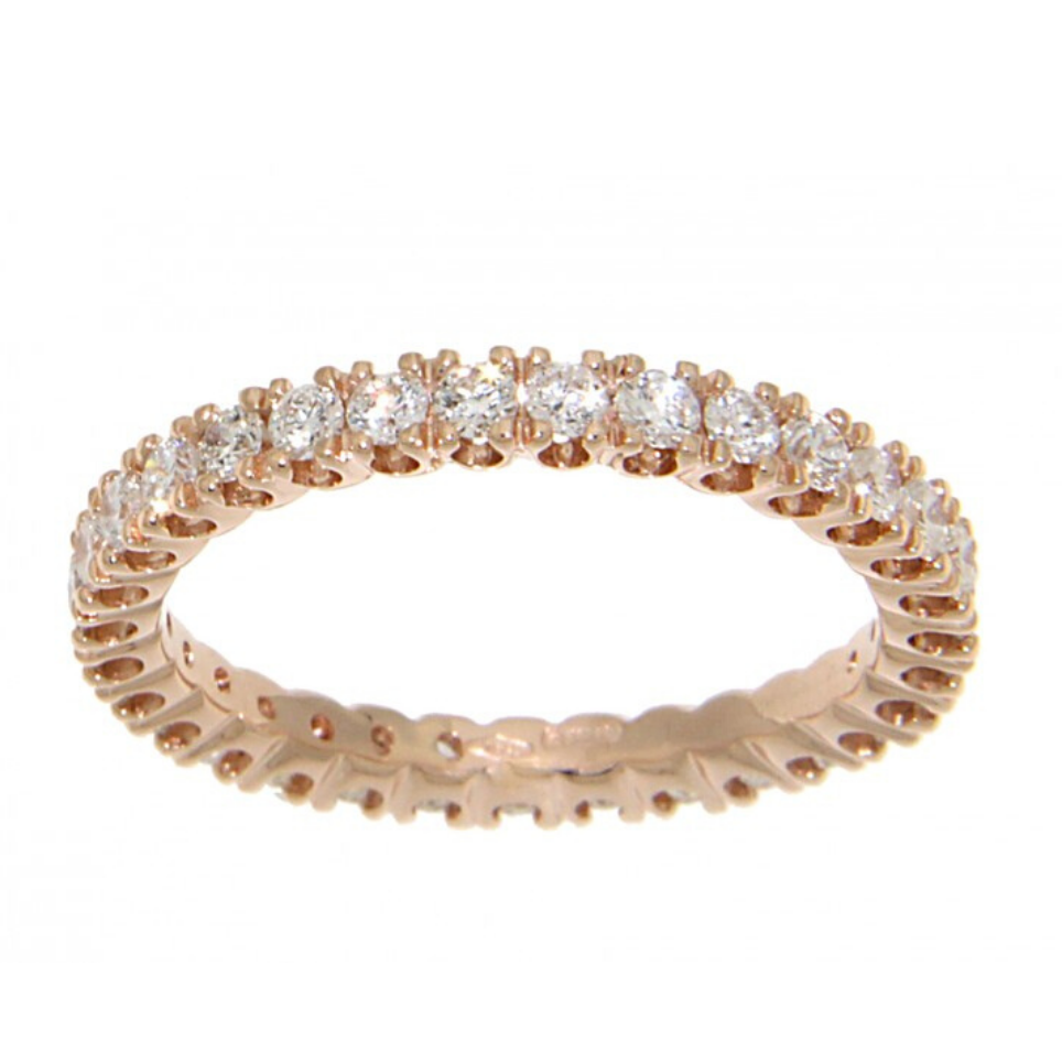 Anello Rivière Veretta Eternity in Oro Rosa con Diamanti