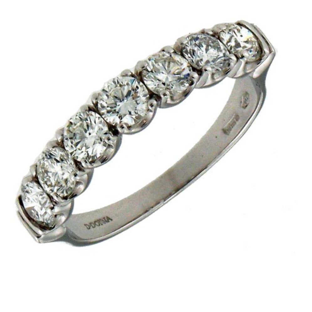 Anello Riviére in Oro Bianco e Diamanti Naturali