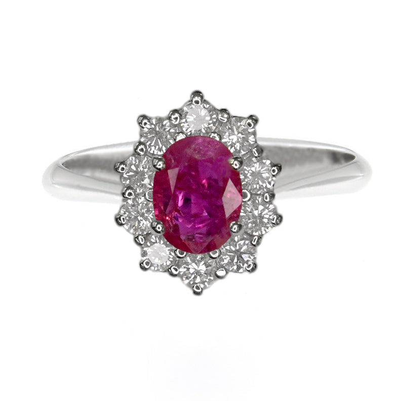 Anello Kate in Oro Bianco con Rubino e Diamanti