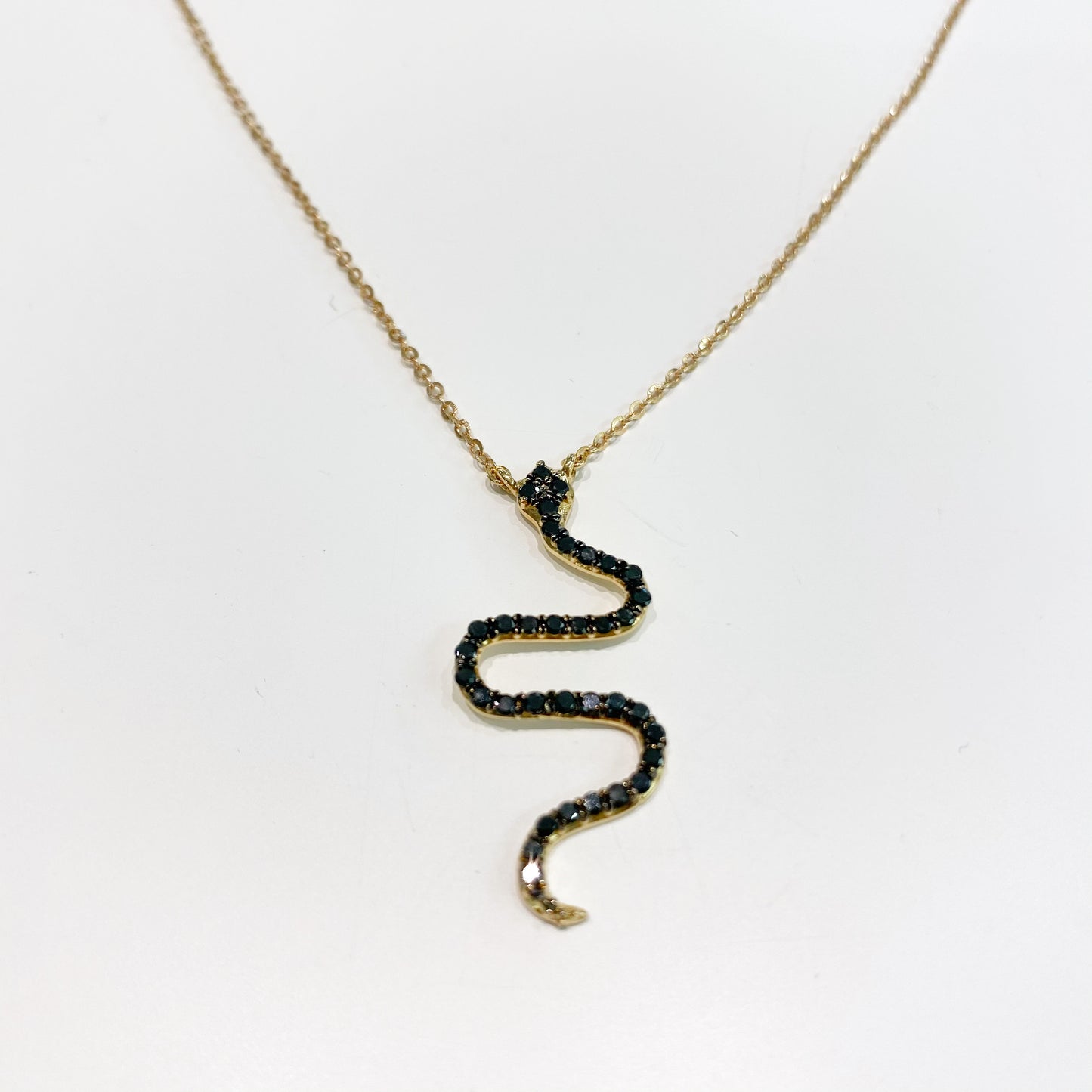 Collana Serpente in Oro con Diamanti Neri Naturali