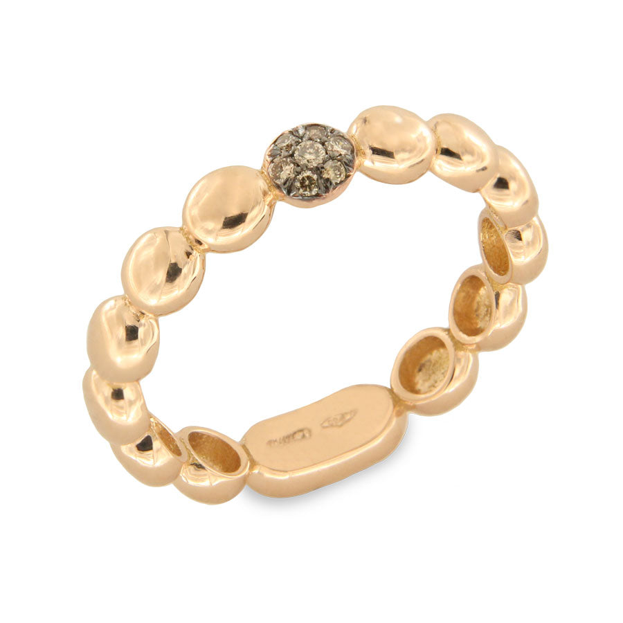 Fede in Oro Rosa con Pavè di Diamanti Brown