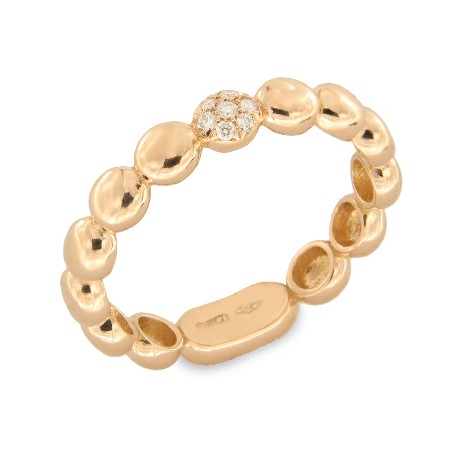 Fede Nuziale in Oro Rosa e Diamanti