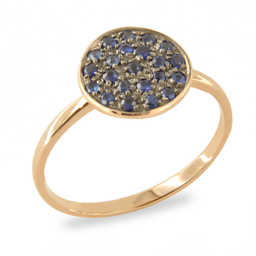 Anello in Oro Rosa Mini Pavé con Zaffiri Naturali
