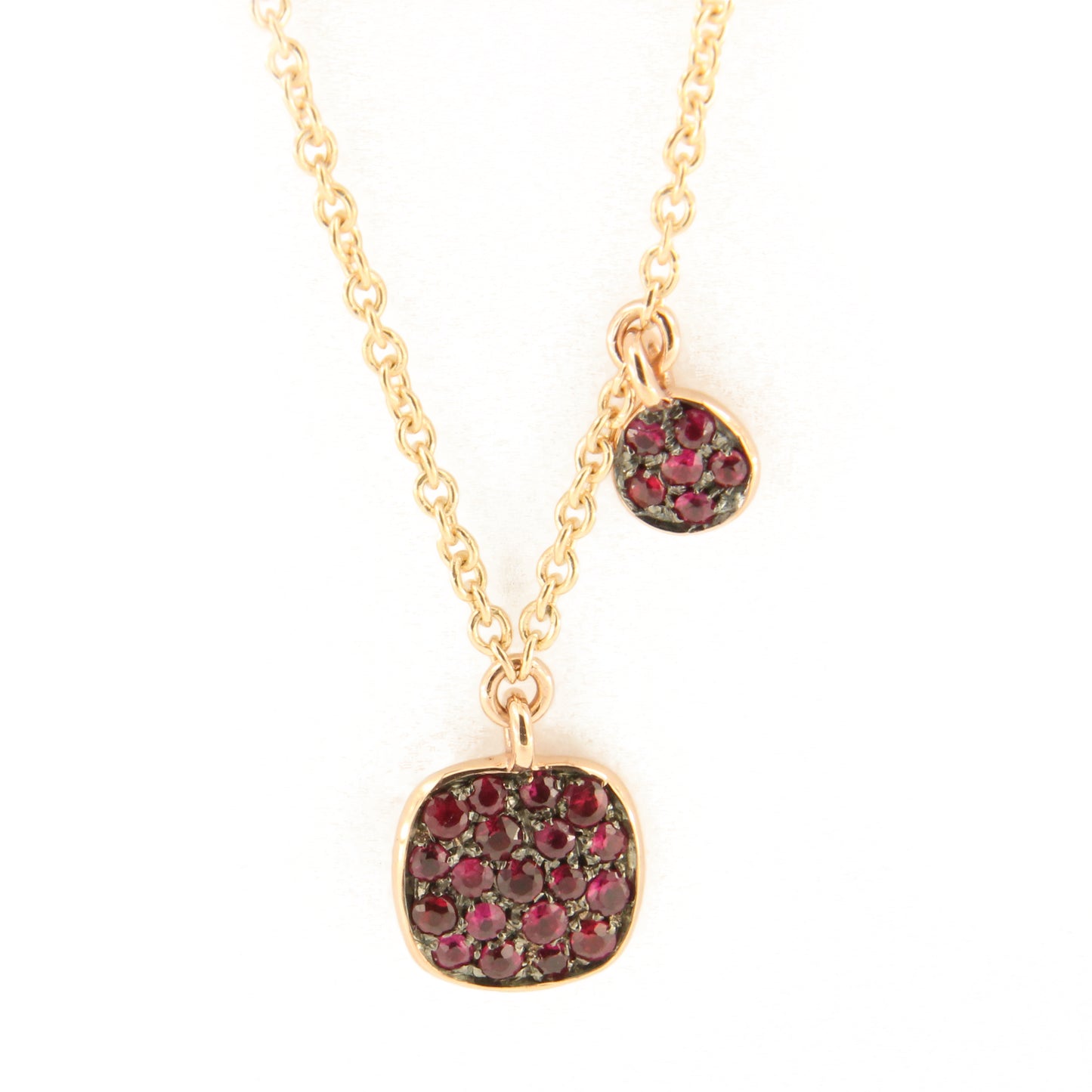 Collana Pavé in Oro Rosa con Rubini