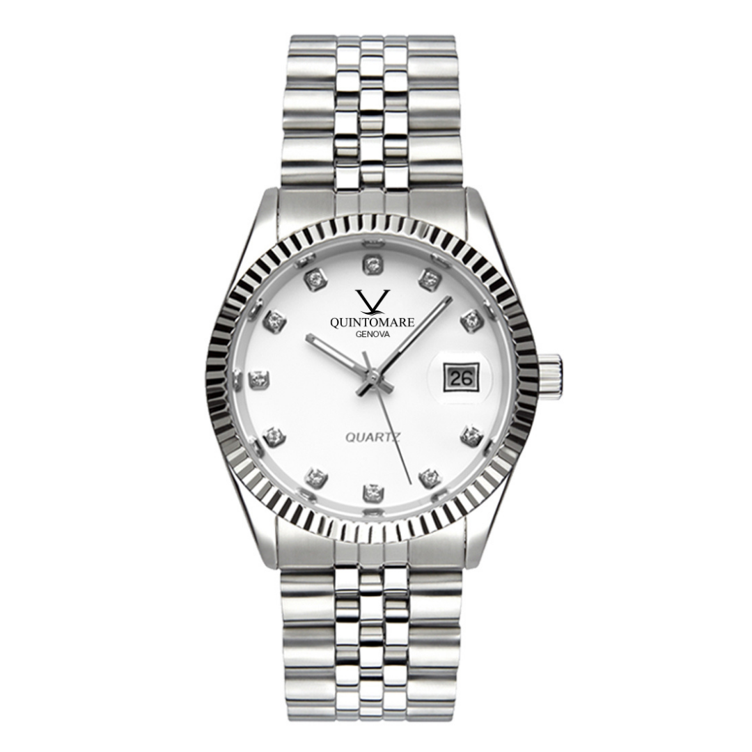 Orologio QuintoMare Datejoy White & Crystal