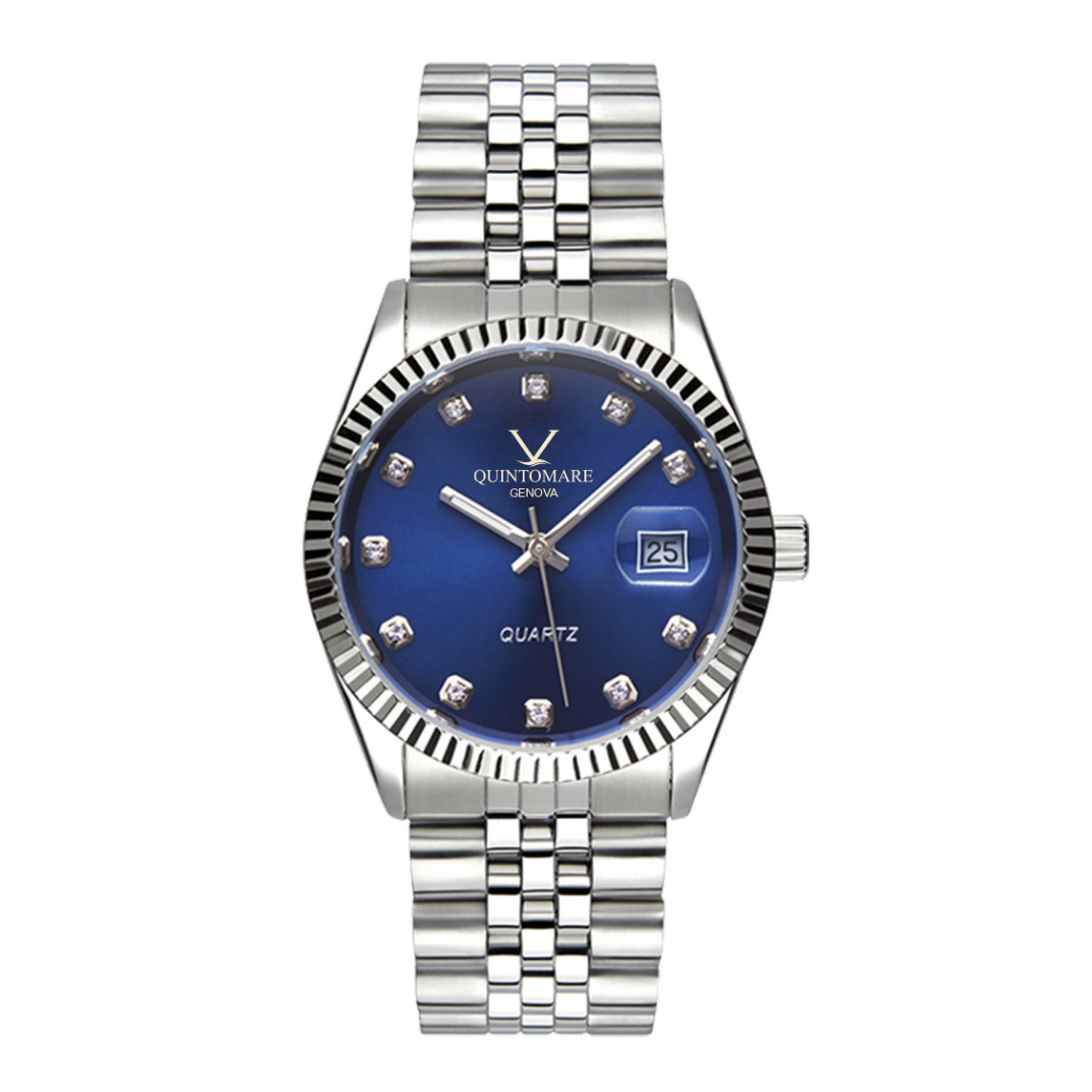 Orologio QuintoMare Datejoy Blue & Crystal