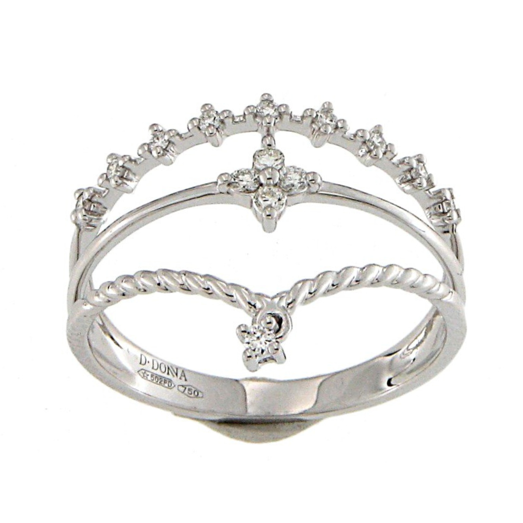 Anello Corona in Oro con Diamanti