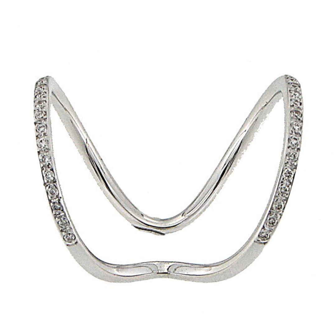 Anello Double in Oro bianco con Diamanti