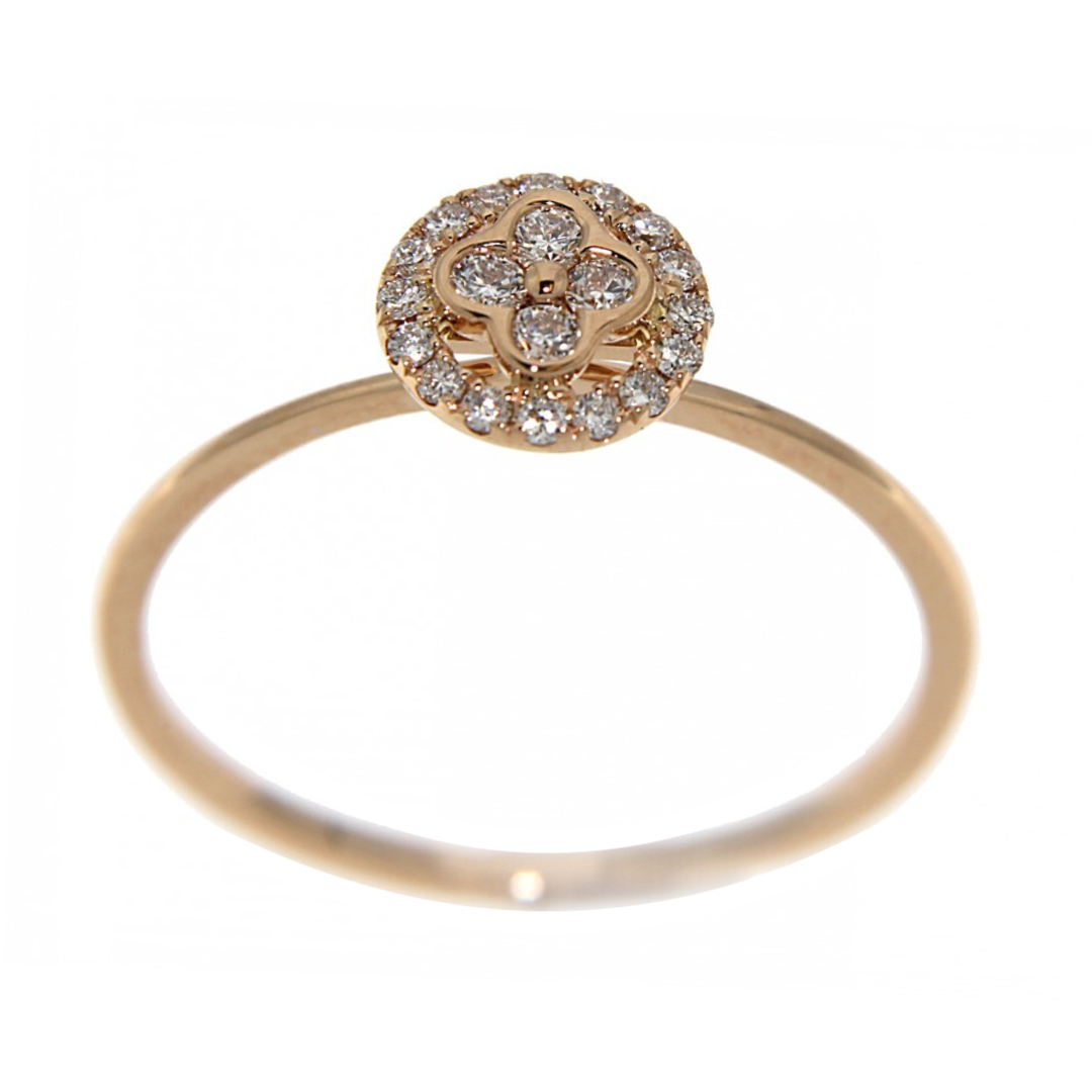Anello Flower in Oro Rosa con Diamanti
