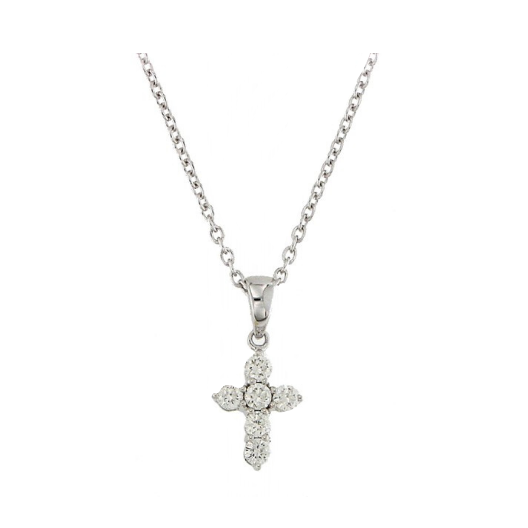 Collana Croce in Oro con Diamanti Naturali