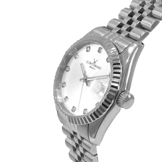 Orologio QuintoMare Datejoy White & Crystal