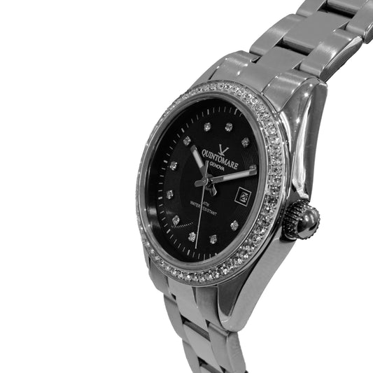 Orologio QuintoMare Datejoy Black & Crystal