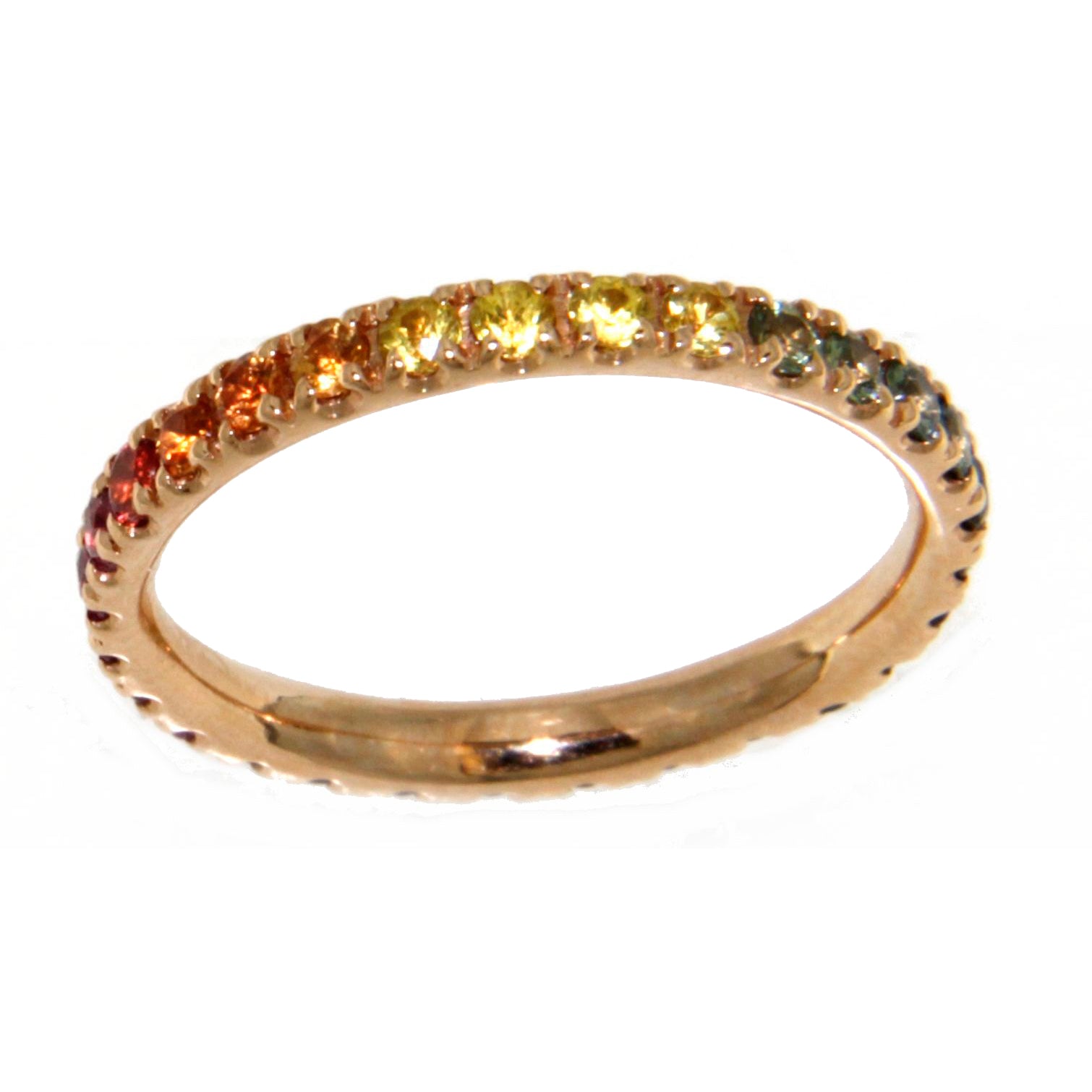 Michooyel Anello Eternity Arcobaleno A Fascia Per Donna – Placcato Oro 18k Con Zirconi Colorati, Regalo In Scatola Lusso
