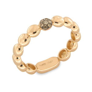 Fede in Oro Rosa con Pavè di Diamanti Brown